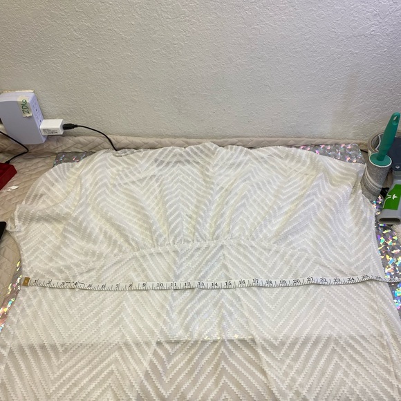 Boho Hippie Outfit Gaucho High Waist Bell Crop Pant Crop Top & Sheer Coverup S/M - Picture 8 of 16